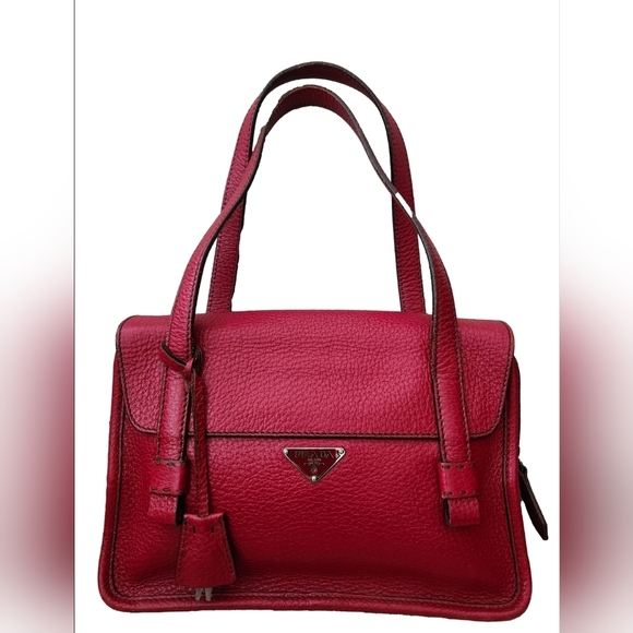 Prada St. Vienna Fifty Red Handbag - Picture 1 of 16